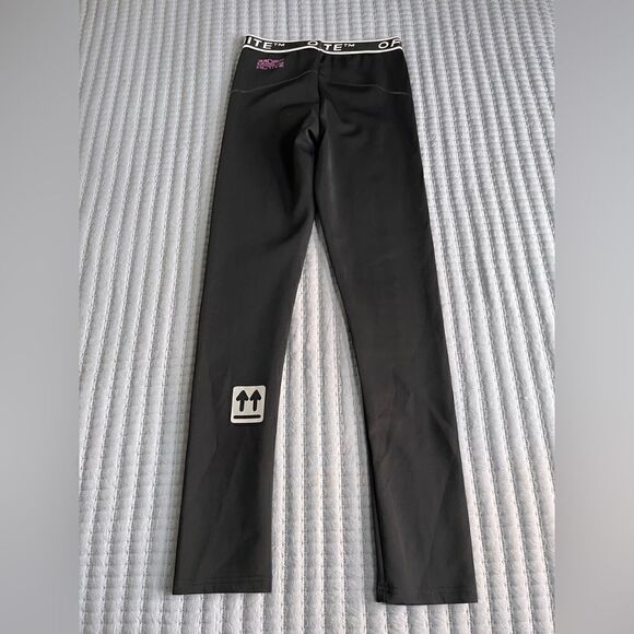 Off-White C/O Virgil Abloh Black Leggings Reflective Detail Pink Logo size Small - Picture 12 of 13